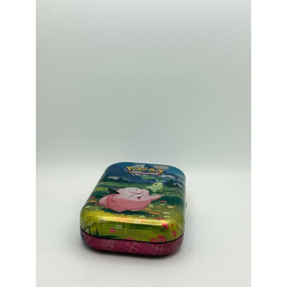 Pokemon TCG Mini Tin With Cleffa & Chikorita Artwork - Collectible Storage Case